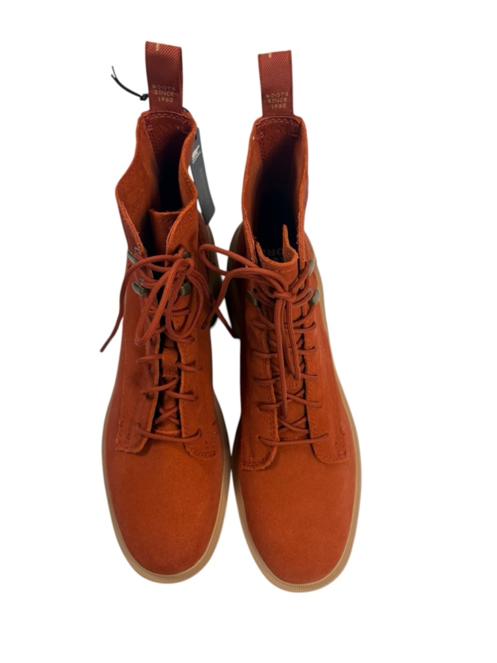 Sorel Waterproof Suede Lace Up Boots Women’s 10 Rust Orange Platform Lug Sole - Picture 9 of 12